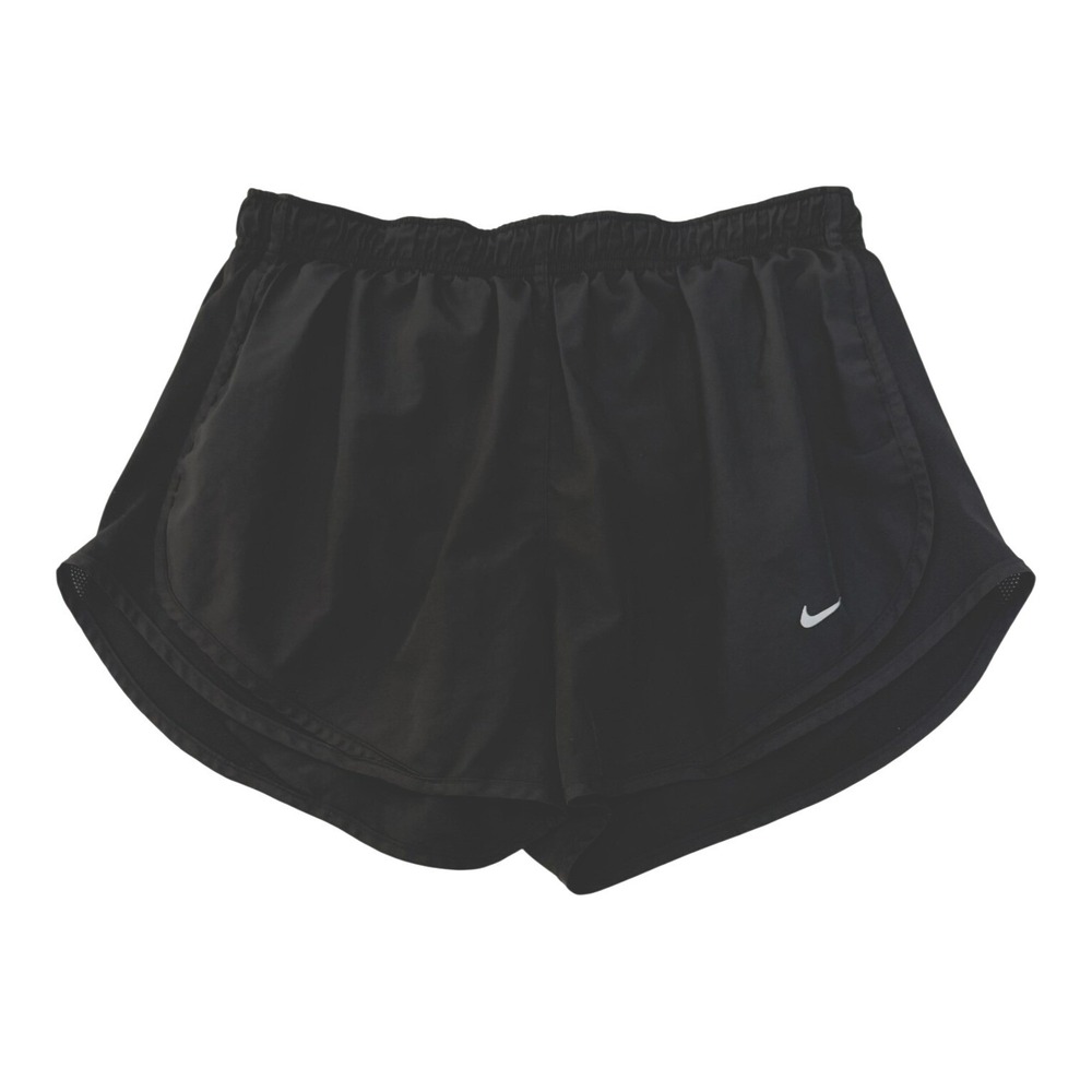 Nike Dri-FIT Tempo Running Shorts Black Mesh Panel Womens Large Athletic Workout